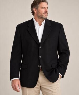 VTG  Loro Piana Fabric 100% Cashmere Blazer Mens 50R Black Made Canada 3 Button